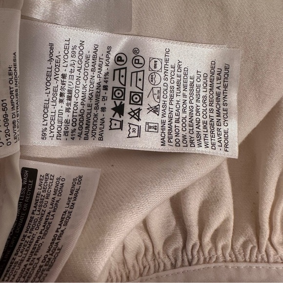 NWT Levi's Made&Crafted WINTER KAFTAN OffWhite Cherry Plaid Heavy Tiered Lined S - Picture 12 of 16